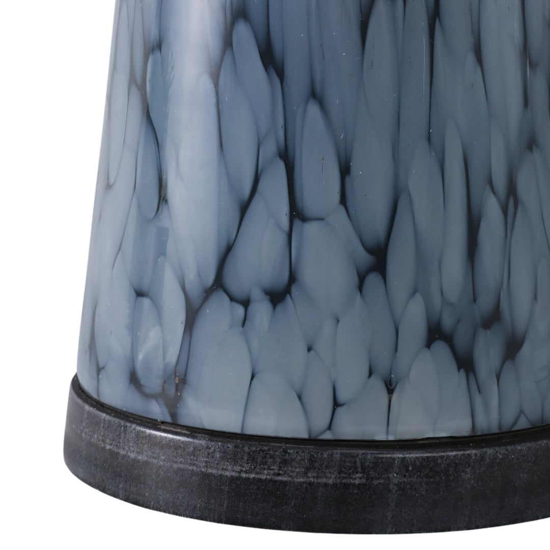 22" Posados Tall Art Table W/marble Top, Blue