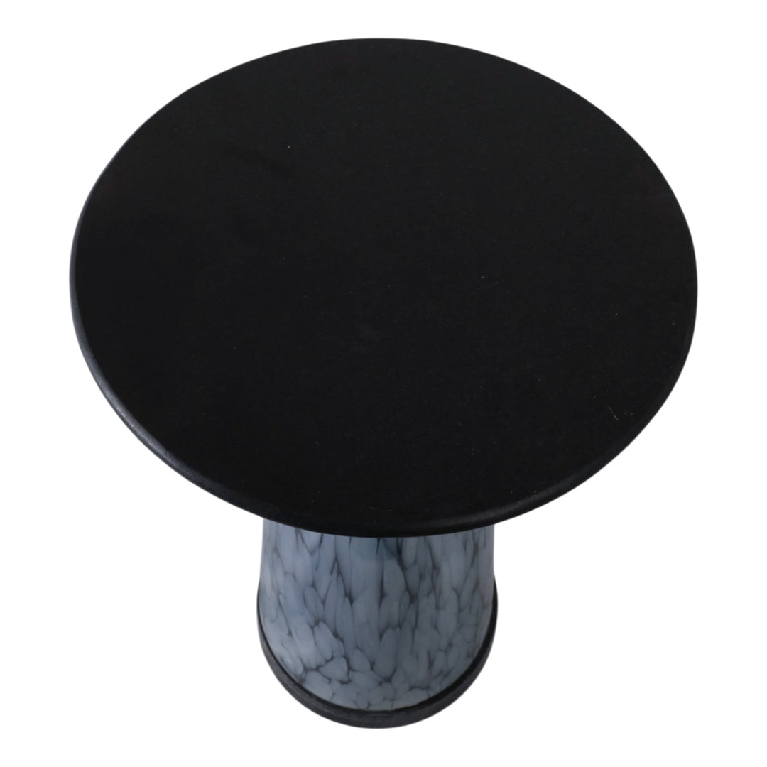 22" Posados Tall Art Table W/marble Top, Blue