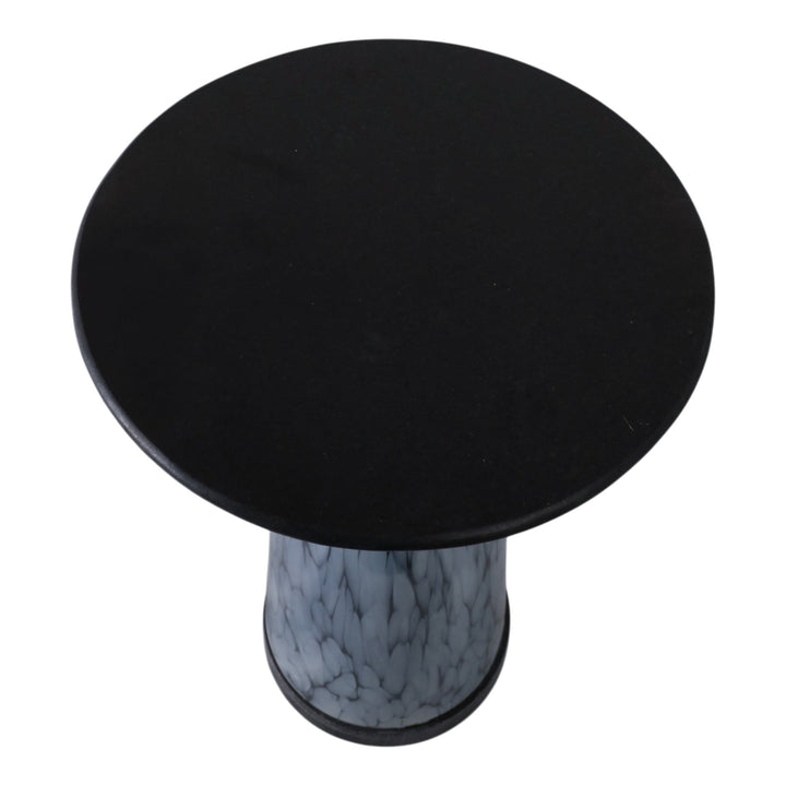 22" Posados Tall Art Table W/marble Top, Blue