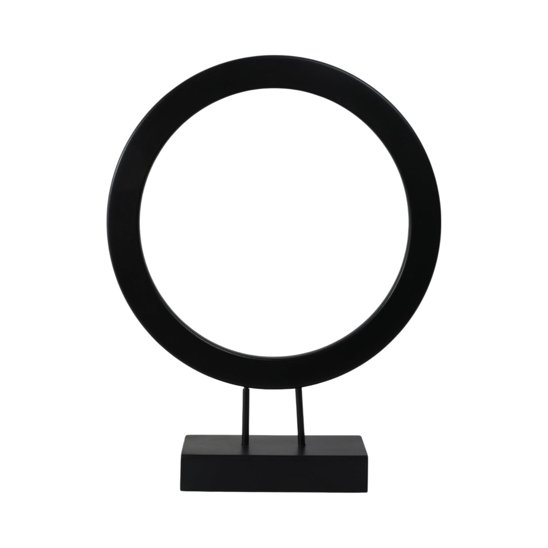 23" VOLTA SMALL BLACK WOOD RING STATUARY