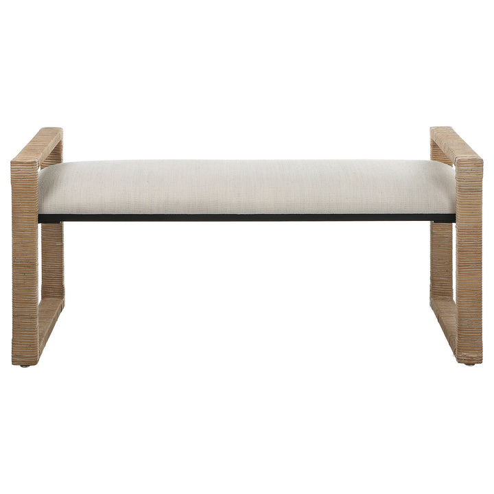 Uttermost Areca Coastal Rattan Bench