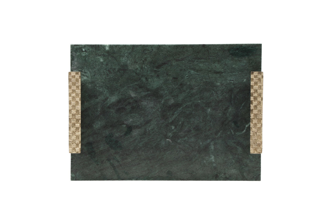 Marble Tray With Aluminium Handle-D-011022-8