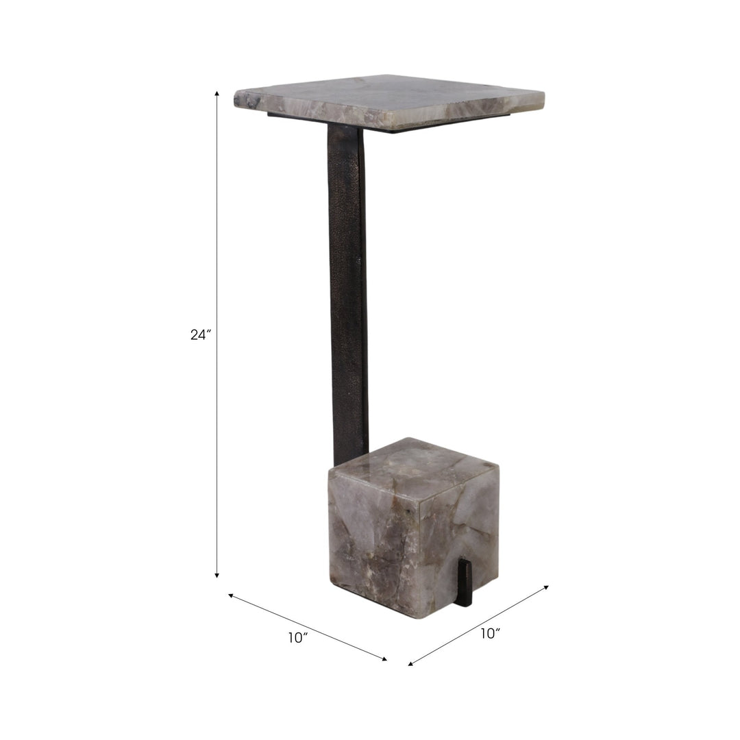 24" ROLLA SMOKEY QUARTZ SMALL COCKTAIL TABLE