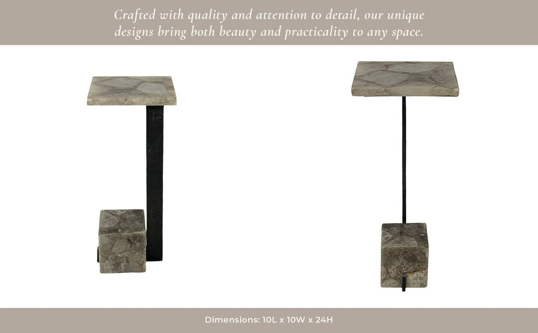 24" ROLLA SMOKEY QUARTZ SMALL COCKTAIL TABLE