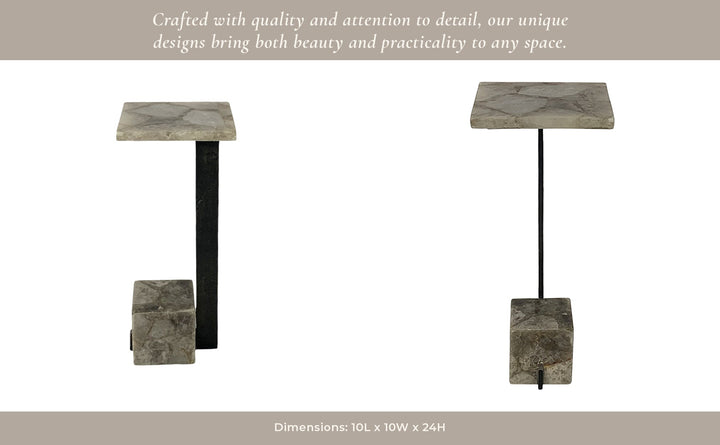 24" ROLLA SMOKEY QUARTZ SMALL COCKTAIL TABLE