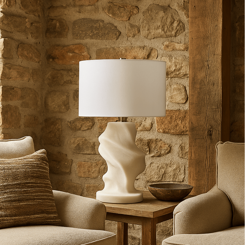 25" MARBLETUN QUARTZ RESIN TABLE LAMP