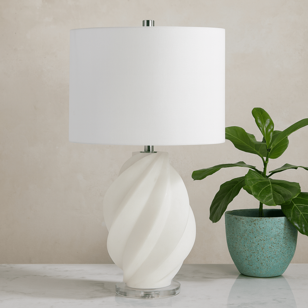 25" MILLS QUARTZ RESIN TABLE LAMP