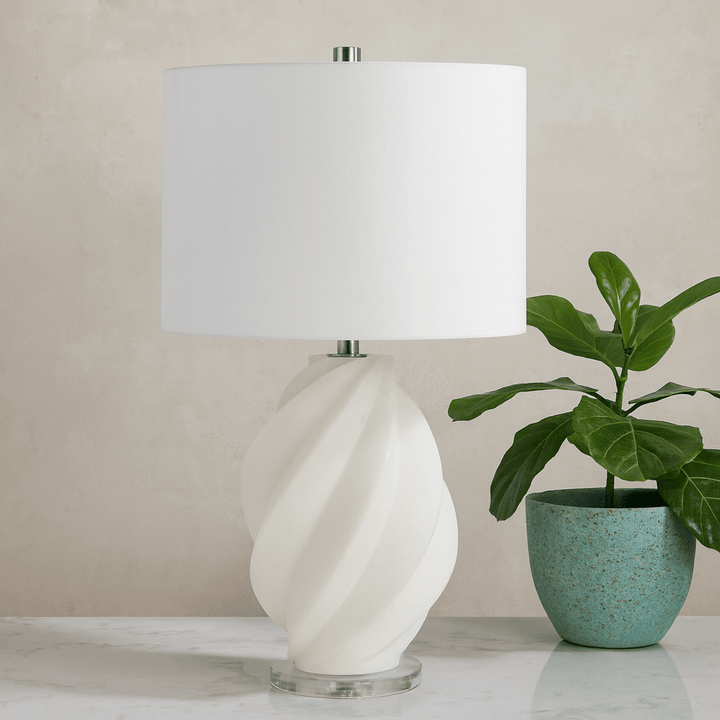 25" MILLS QUARTZ RESIN TABLE LAMP
