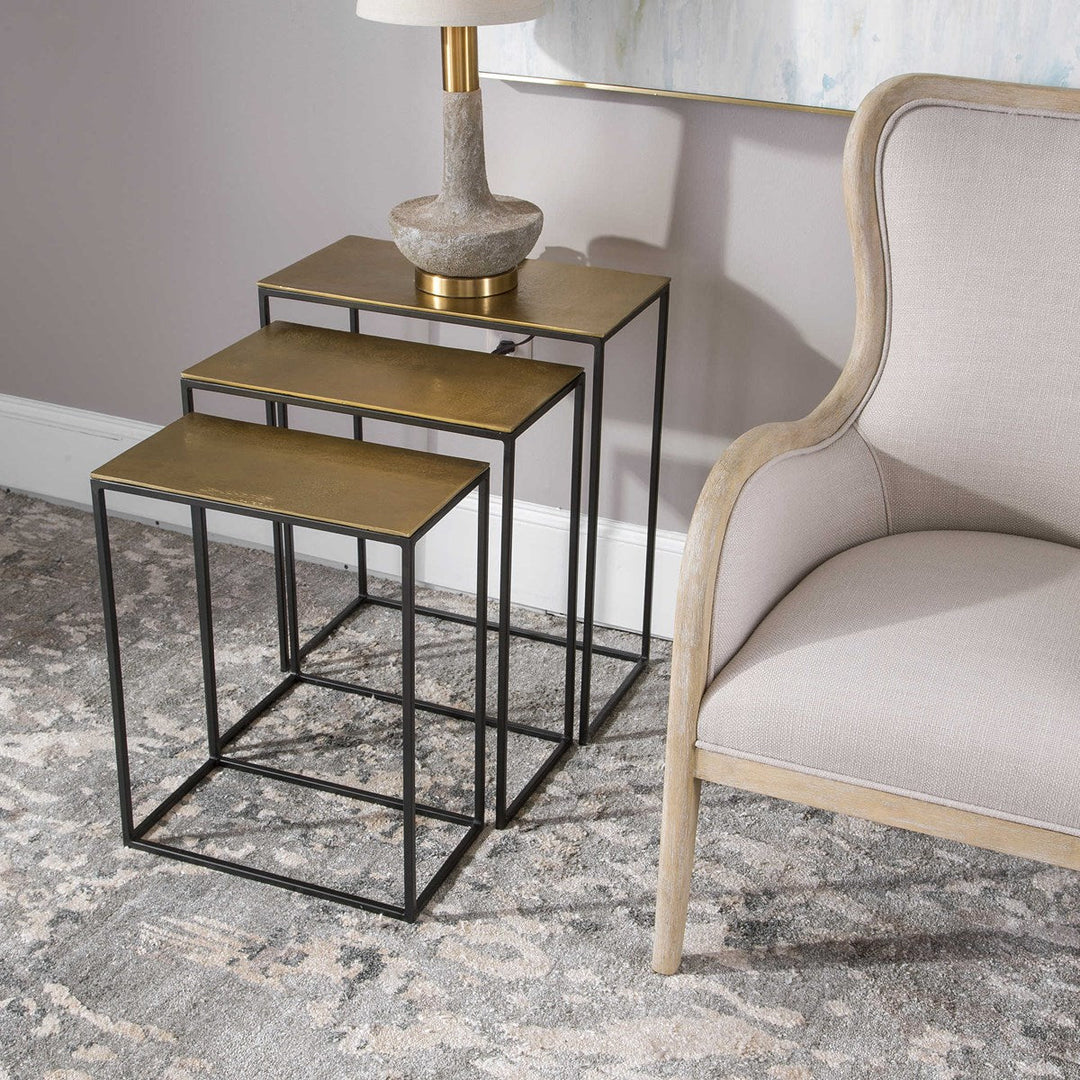 Coreene Nesting Tables S/3, Gold