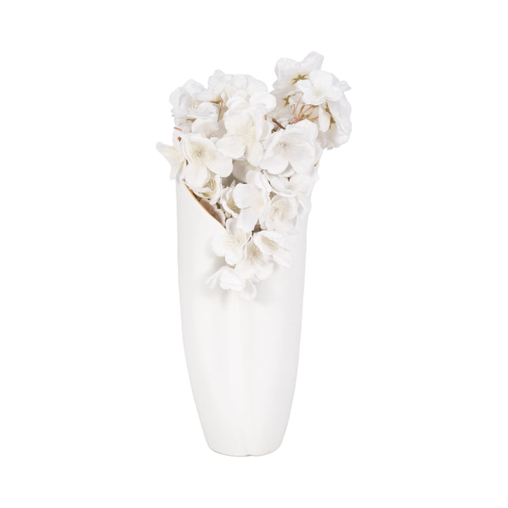 12" HOLLIS SMALL VASE, WHITE