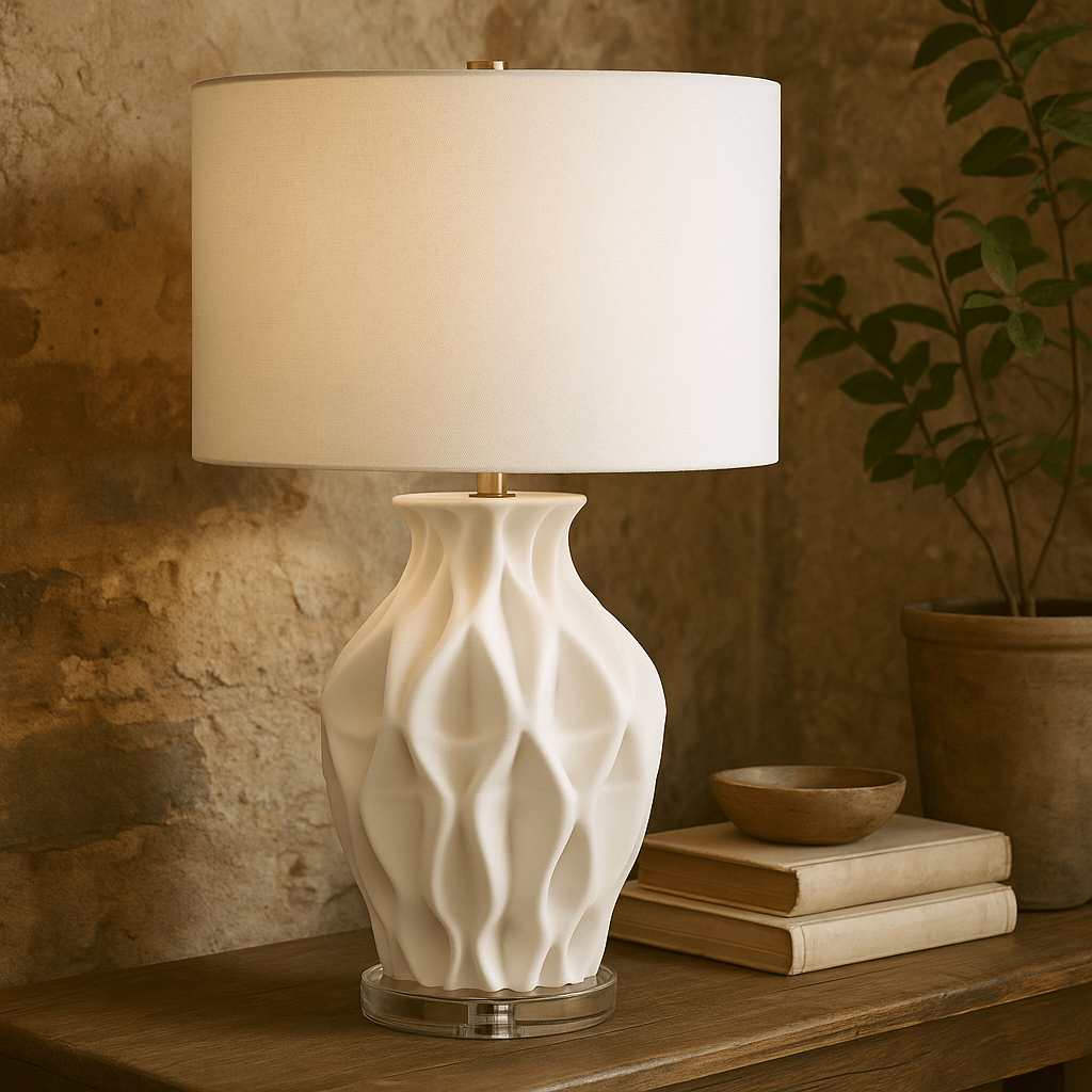 26" FREDRO 3D PRITNED CERAMIC TABLE LAMP