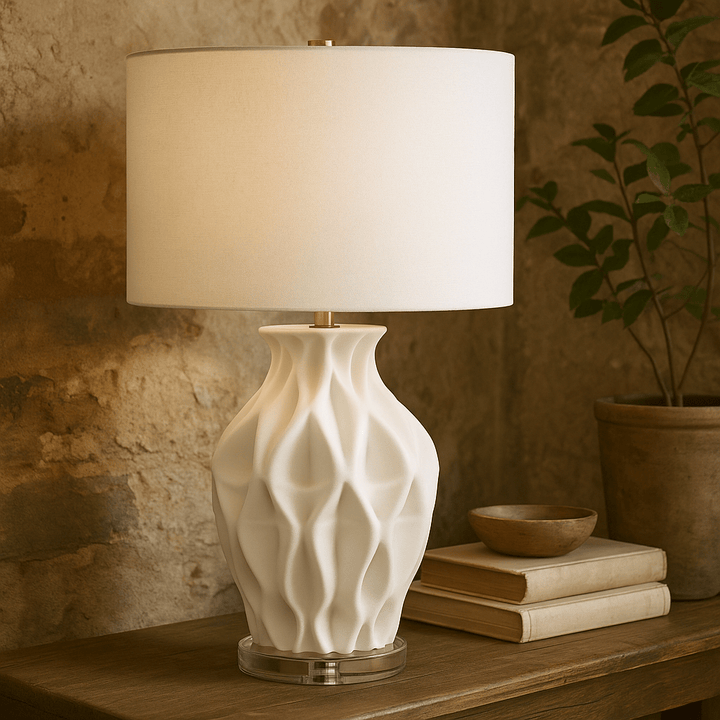 26" FREDRO 3D PRITNED CERAMIC TABLE LAMP