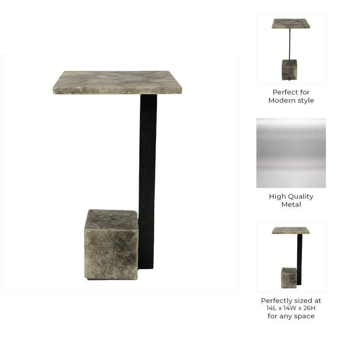 26" ROLLA SMOKEY QUARTZ LARGE COCKTAIL TABLE
