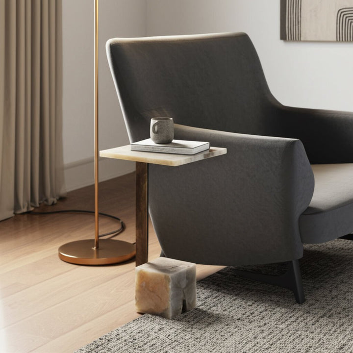 26" ROLLA SMOKEY QUARTZ LARGE COCKTAIL TABLE