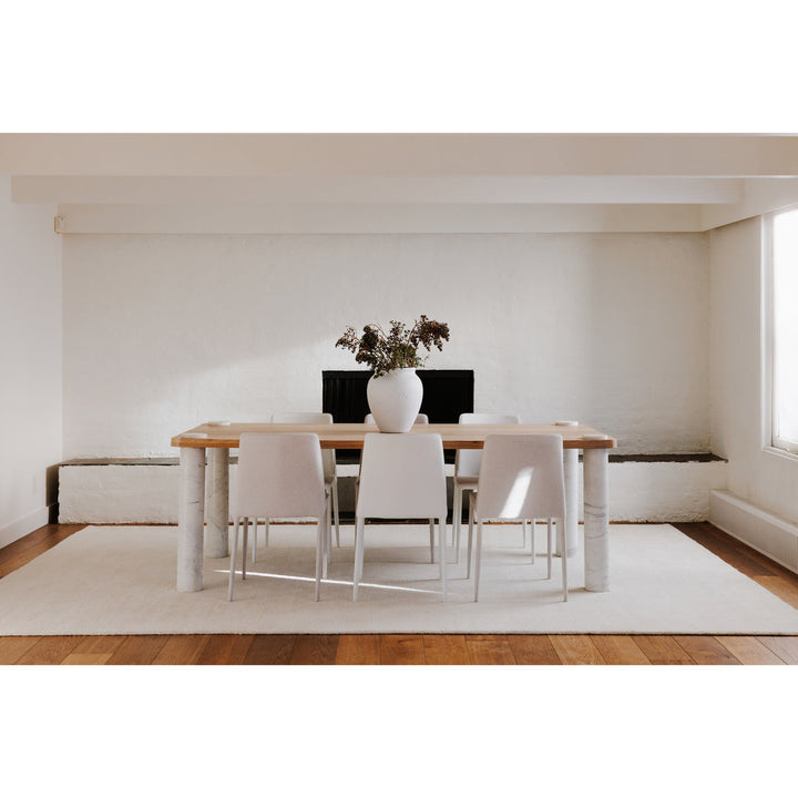 Century Dining Table White Marble Leg
