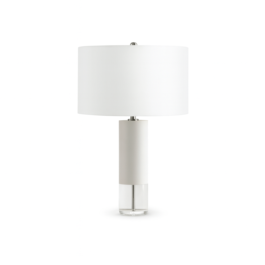 27" CERAMIC TABLE LAMP, WHITE