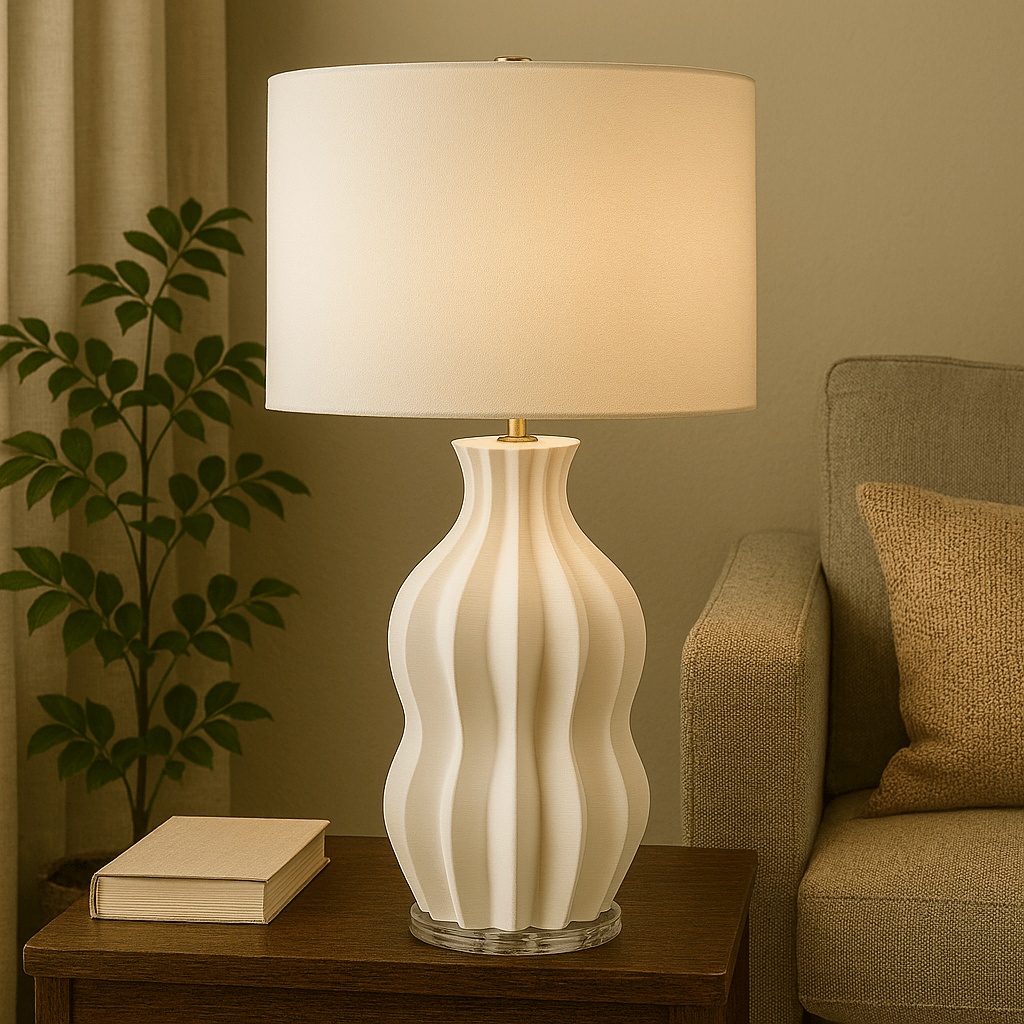 27" GOSTIN 3D PRINTED CERAMIC TABLE LAMP