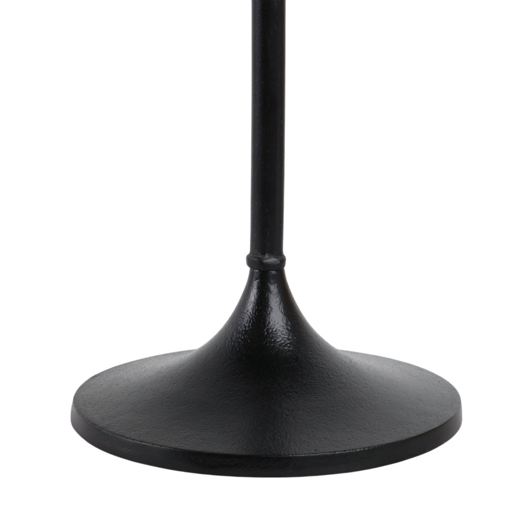 27X10" MARBLE TOP DRINK TABLE, BLACK