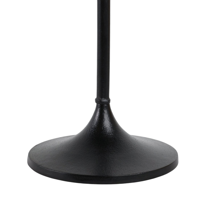 27X10" MARBLE TOP DRINK TABLE, BLACK