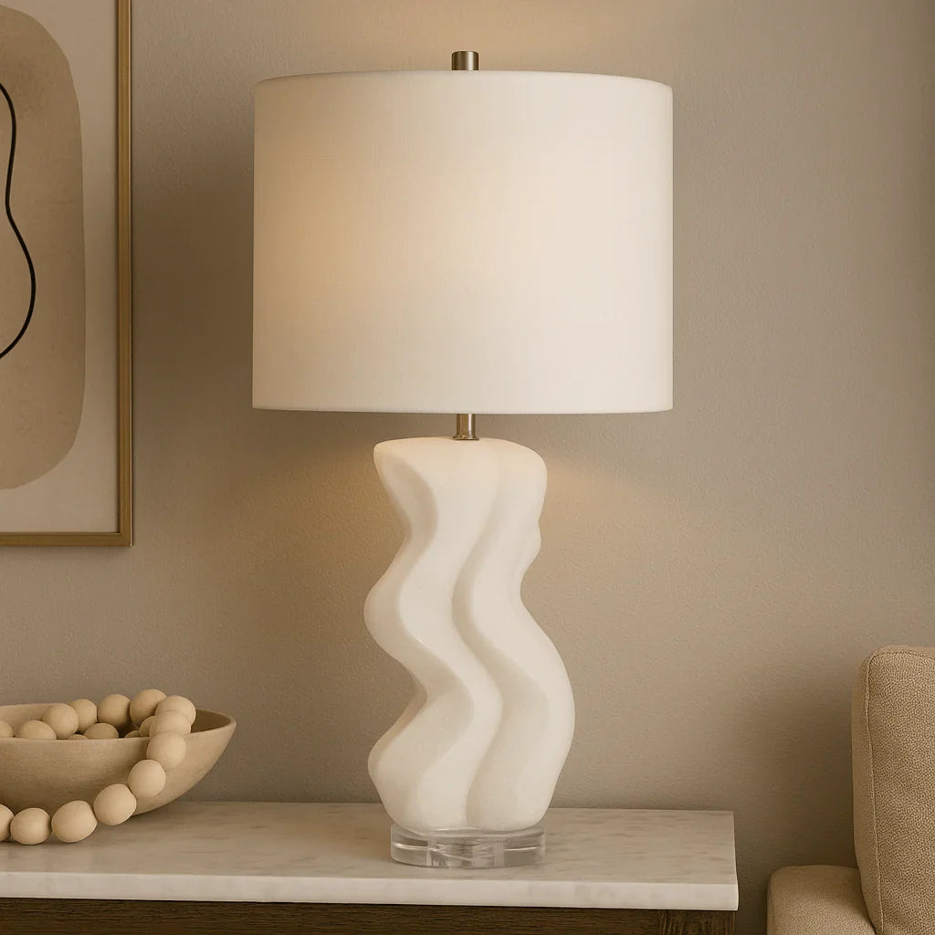 Loreo Sofa Set with 2 Free 28" LOVELL QUARTZ RESIN TABLE LAMP