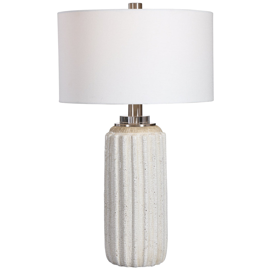 Azariah White Crackle Table Lamp