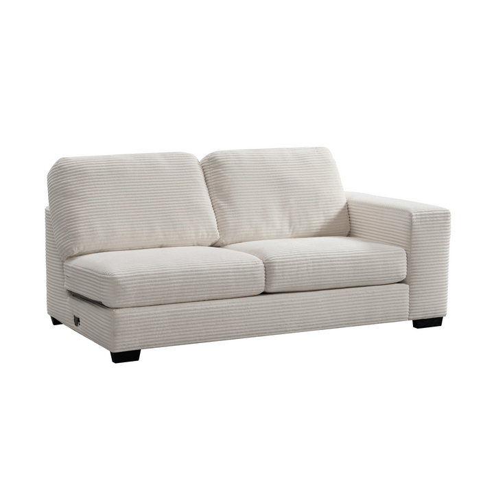 Luna Cream Right Arm Facing 3 Seater W200