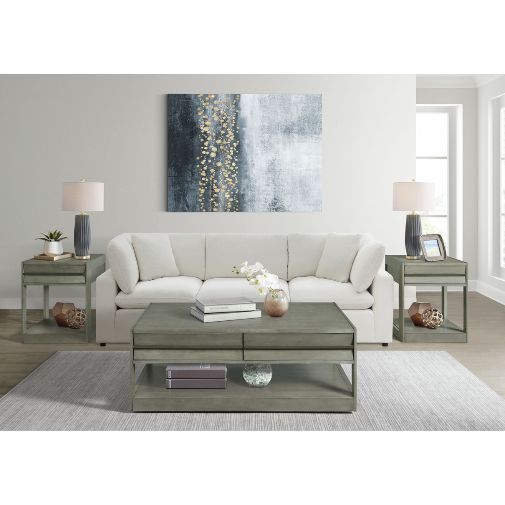 Gordon Rectangular Coffee Table In Grey
