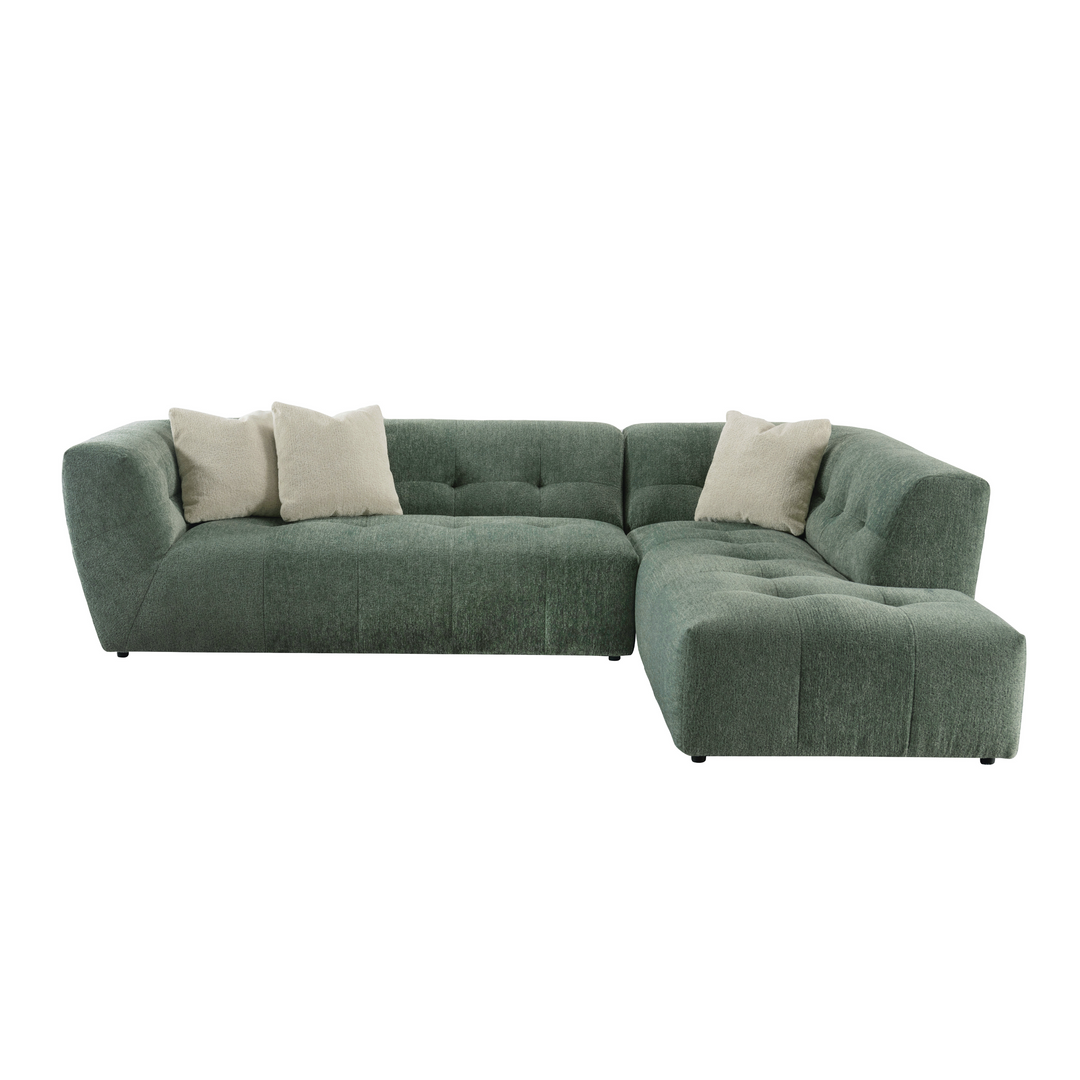 Leo Green Right Arm Facing Chaise