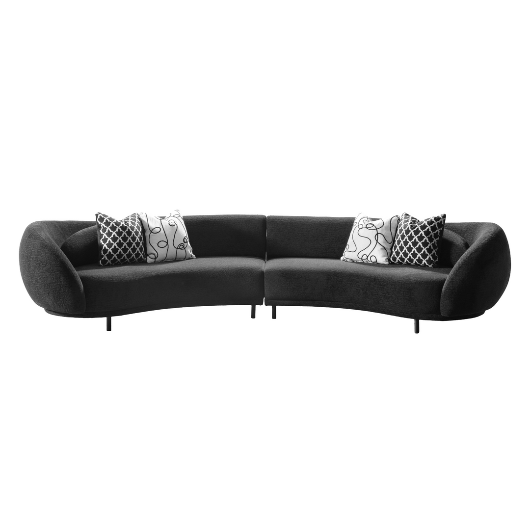 Lush Lounge Black Right Arm Facing Sofa W144