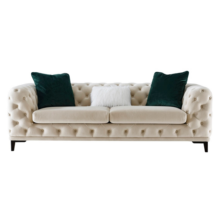 Statement Tuft Off-White Living Room Set