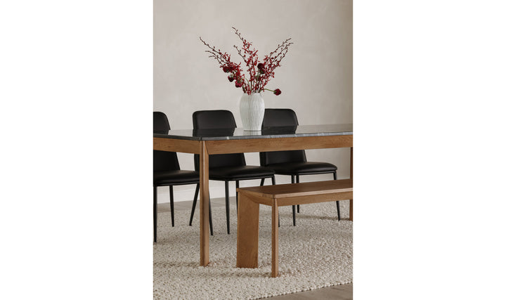 Angle Marble Dining Table Black Rectangular Large