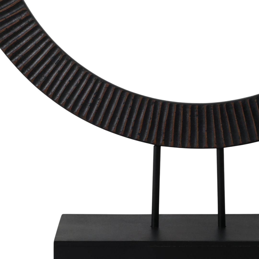 30" VOLTA LARGE BLACK WOOD RING STATUARY
