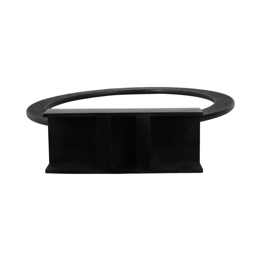30" VOLTA LARGE BLACK WOOD RING STATUARY