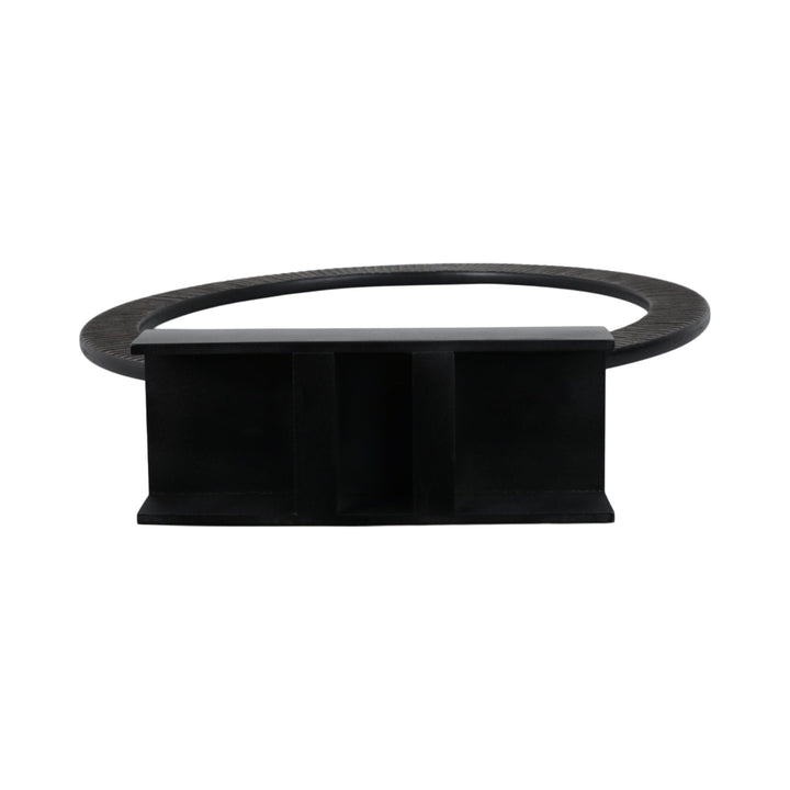 30" VOLTA LARGE BLACK WOOD RING STATUARY