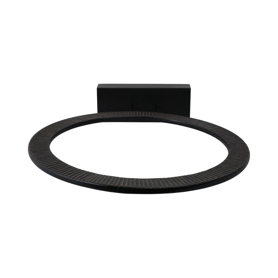 30" VOLTA LARGE BLACK WOOD RING STATUARY