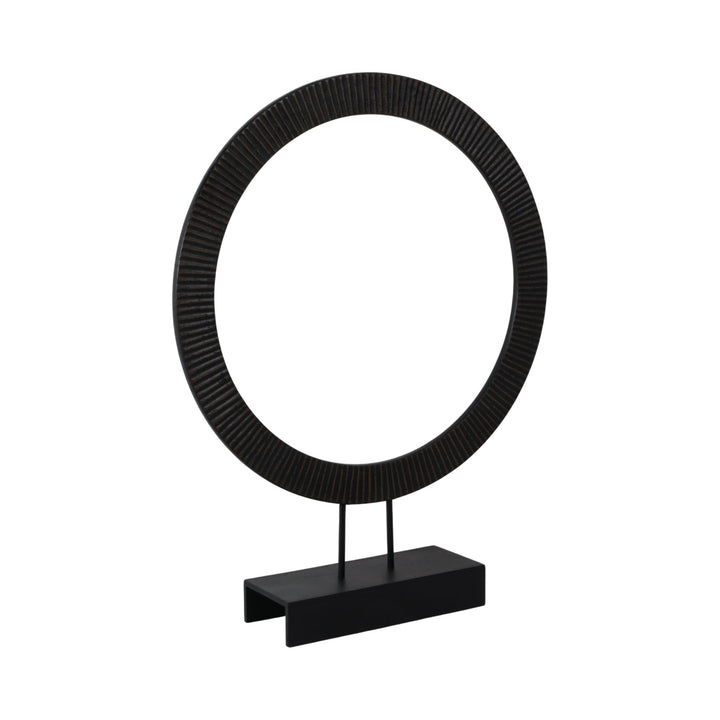 30" VOLTA LARGE BLACK WOOD RING STATUARY