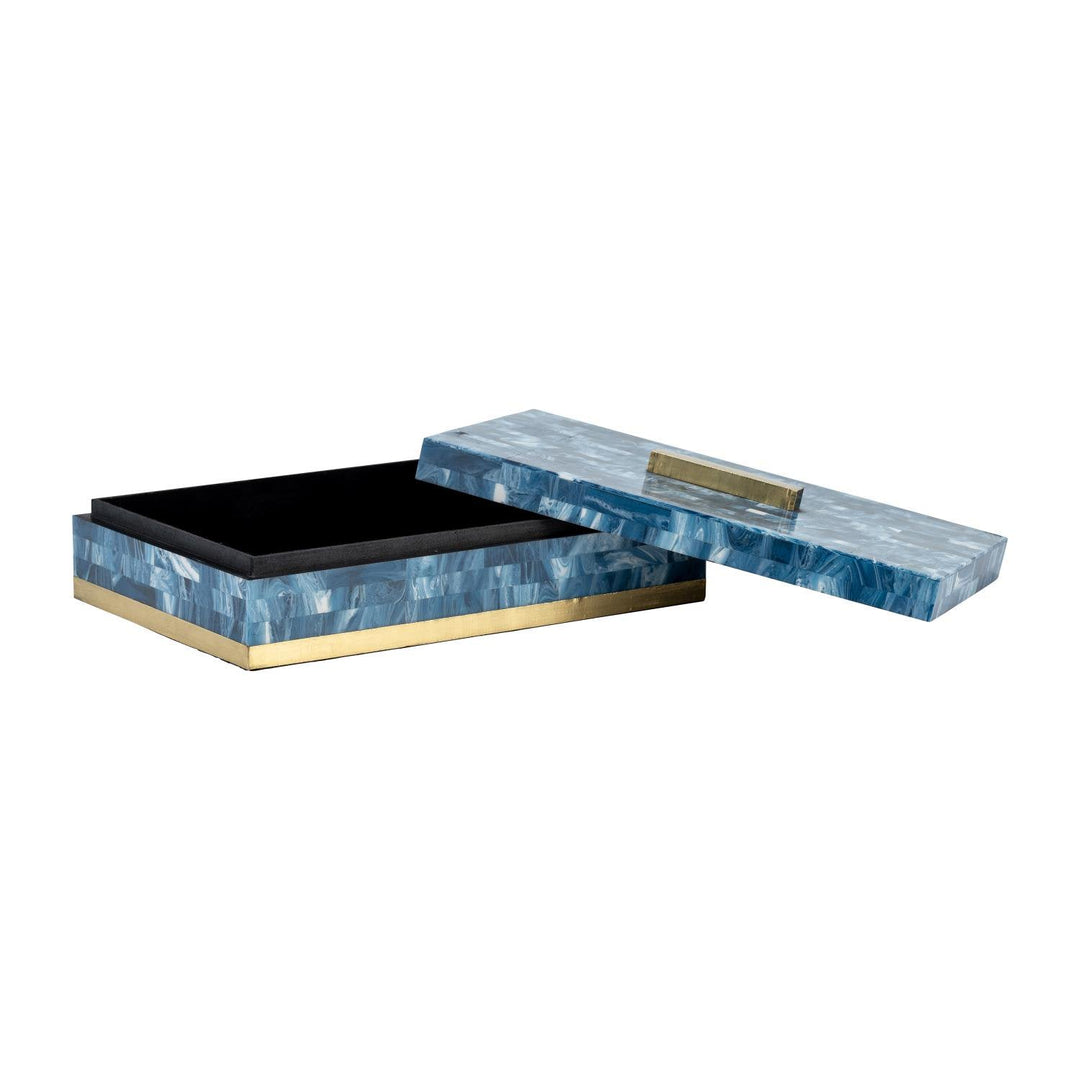 Resin, S/2 10/12"  Boxes, Blue