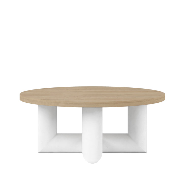 Garrison Round Cocktail Table Wood Top