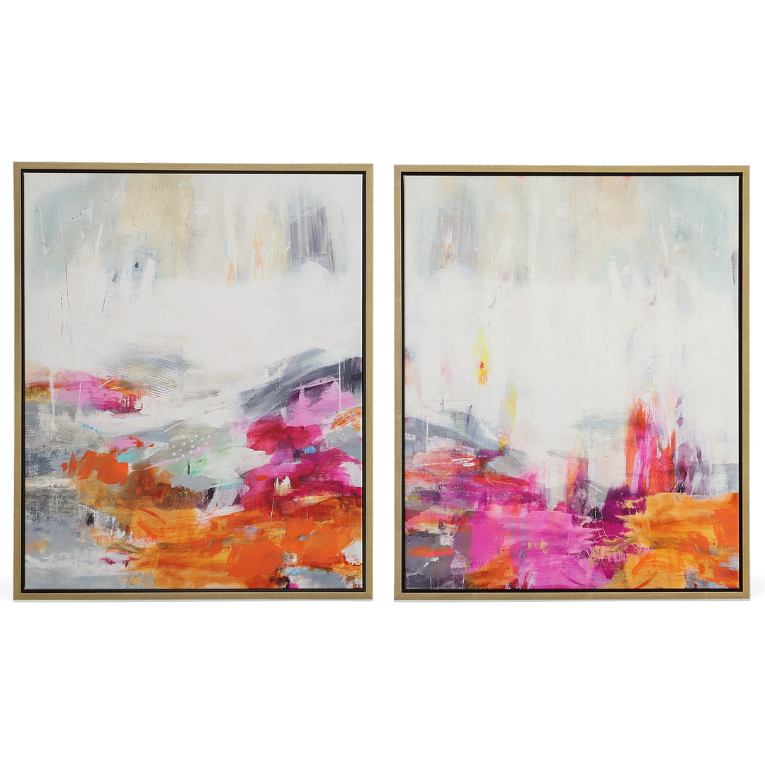 Color Theory Framed Canvases, S/2