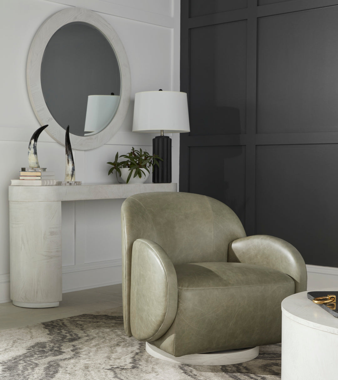 Rothko -  Leather Swivel Chair