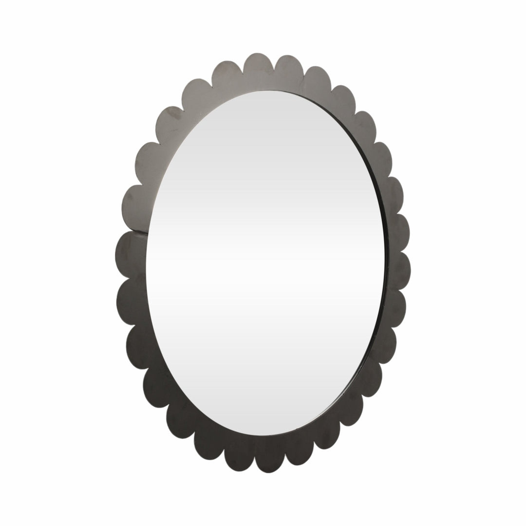 34" Scallop Border Mirror, Black