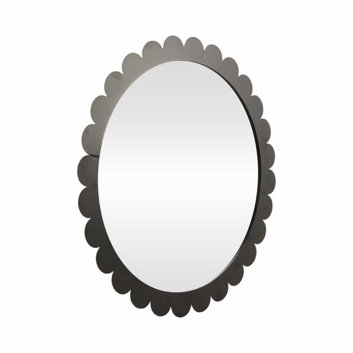 34" Scallop Border Mirror, Black