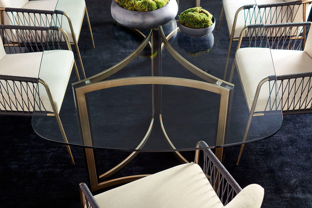 Modern Artisan Remix - Double Pedestal Glass Dining Table