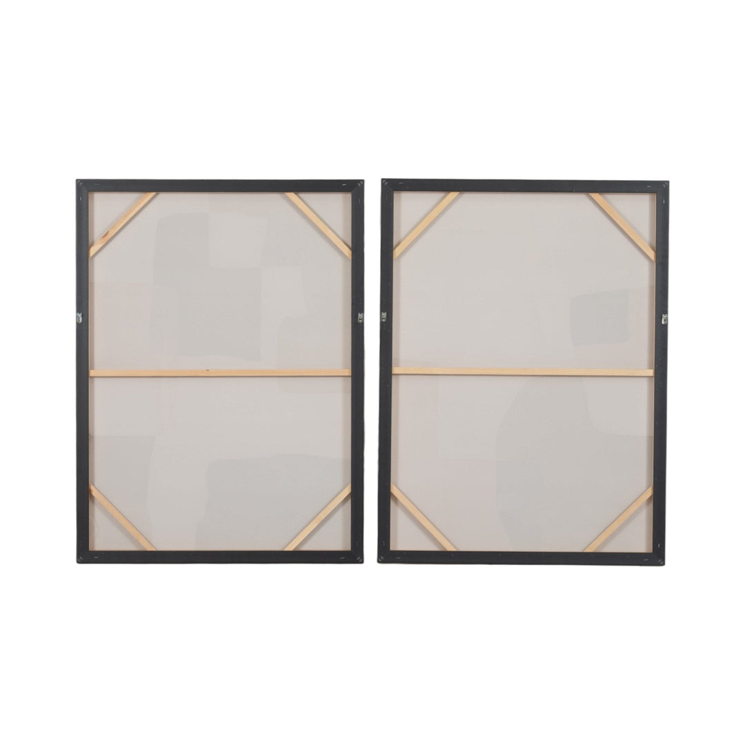 36X48 S/2 FRAMED HANDPAINTED  ABSTRACT, MULTI