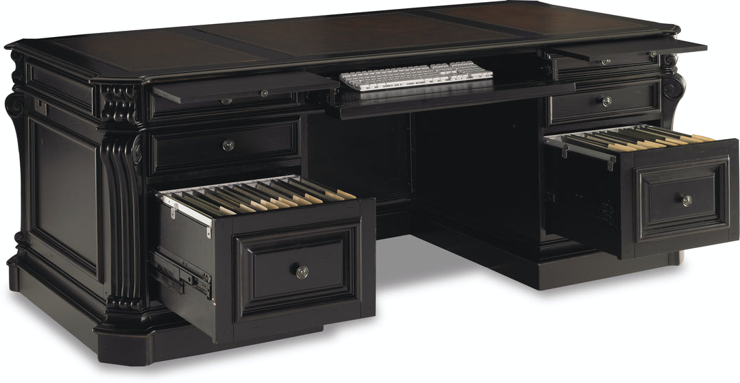 Telluride 76'' Executive Desk w/Leather Panels