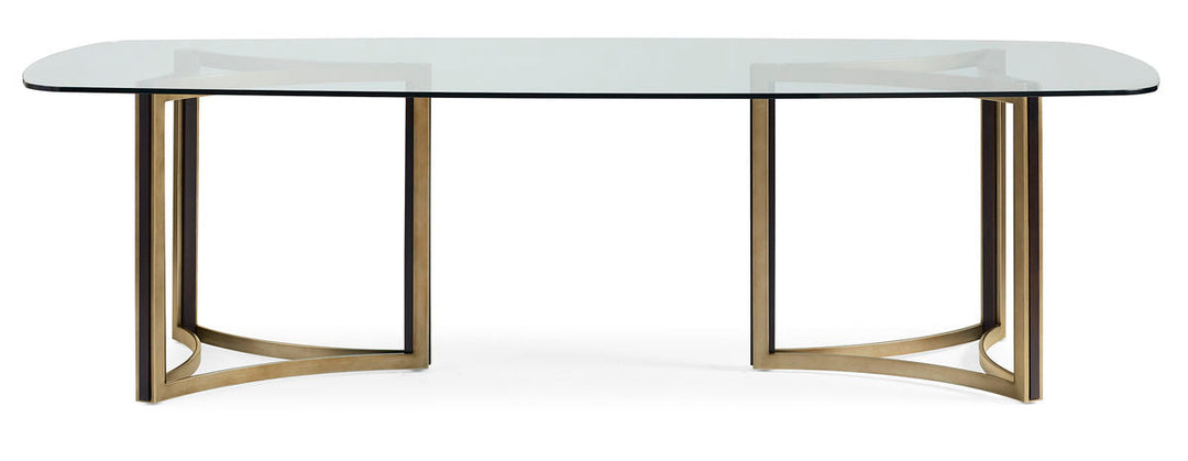 Modern Artisan Remix - Double Pedestal Glass Dining Table