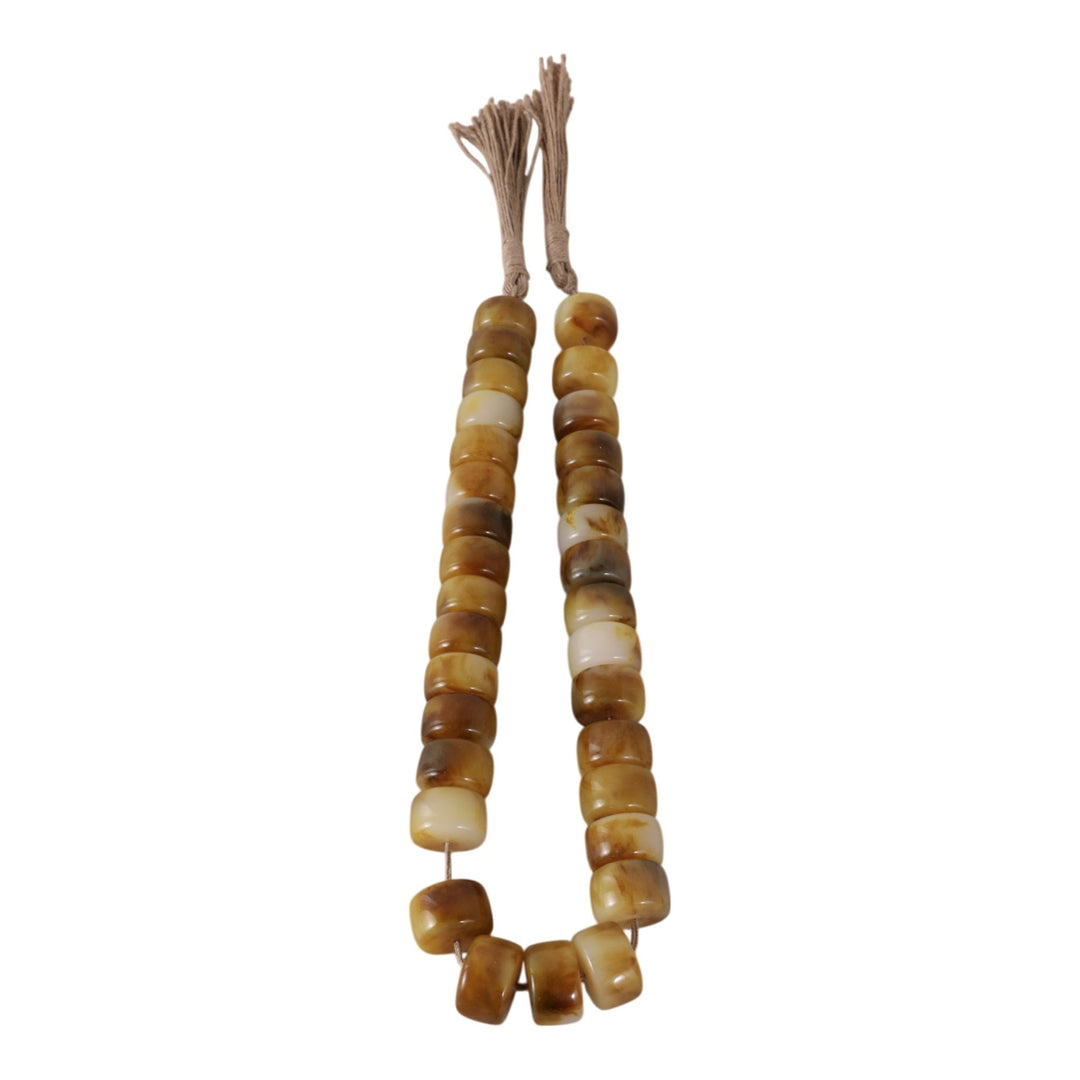 38" CYLINDER 1" RESIN BEADED GARLAND, BROWN