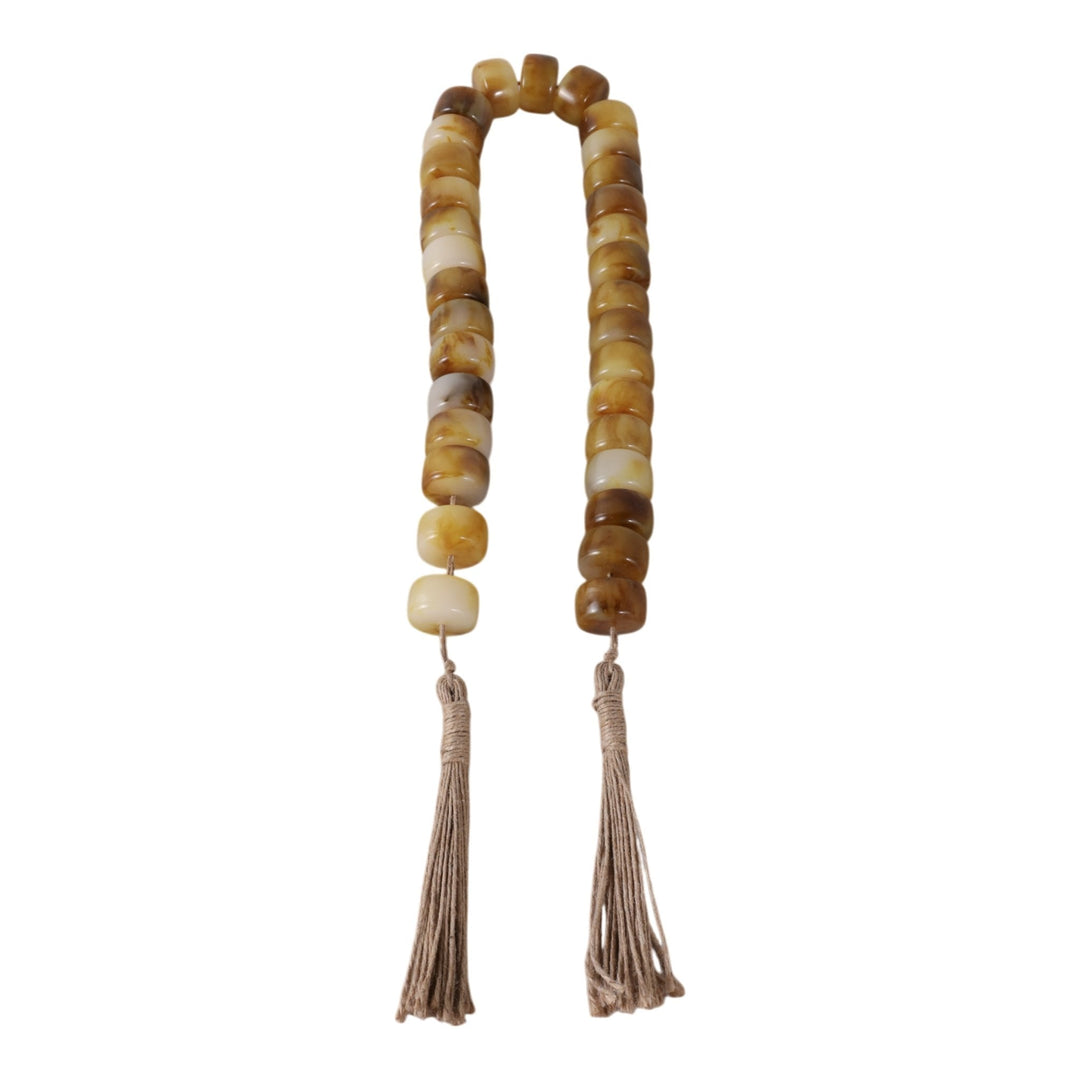 38" CYLINDER 1" RESIN BEADED GARLAND, BROWN