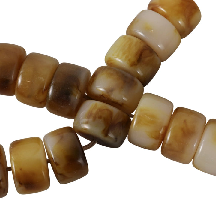 38" CYLINDER 1" RESIN BEADED GARLAND, BROWN