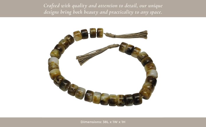 38" CYLINDER 1" RESIN BEADED GARLAND, BROWN
